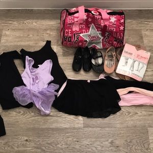 Girls dance bag, shoes and outfits
